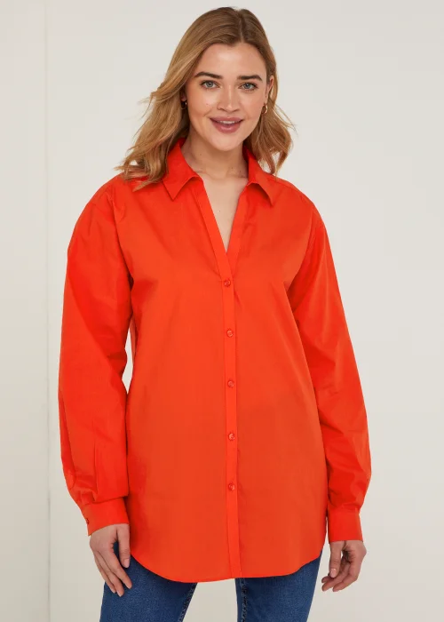 Red Poplin Shirt - Size 8 Image 1