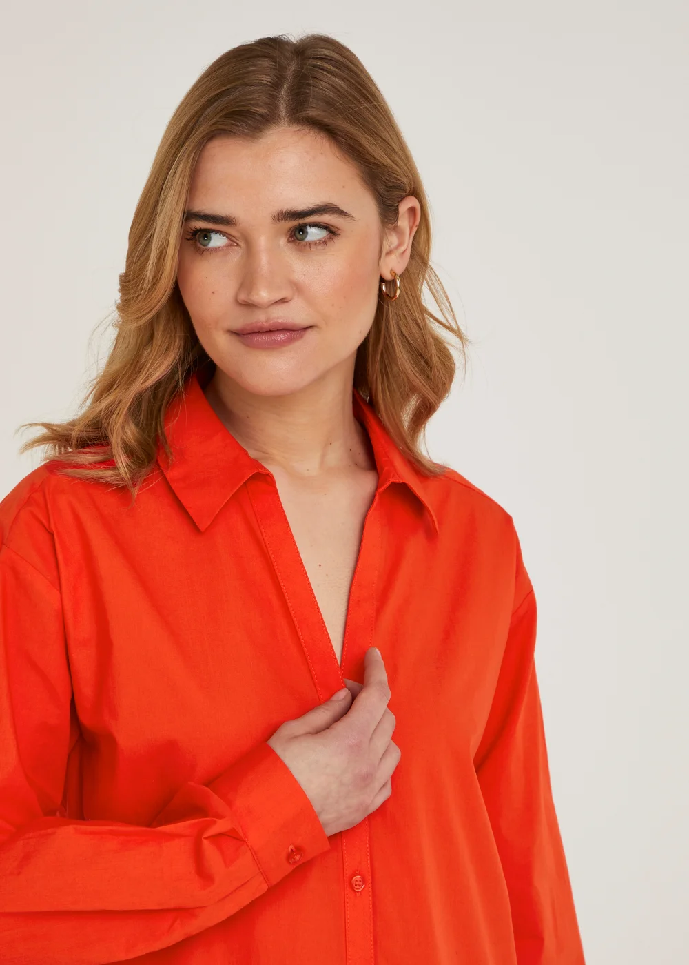 Red Poplin Shirt - Size 8 Image 3