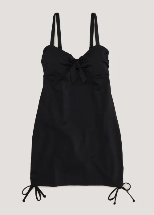 Black Ruched Skirted Swimsuit - 10 Image 2