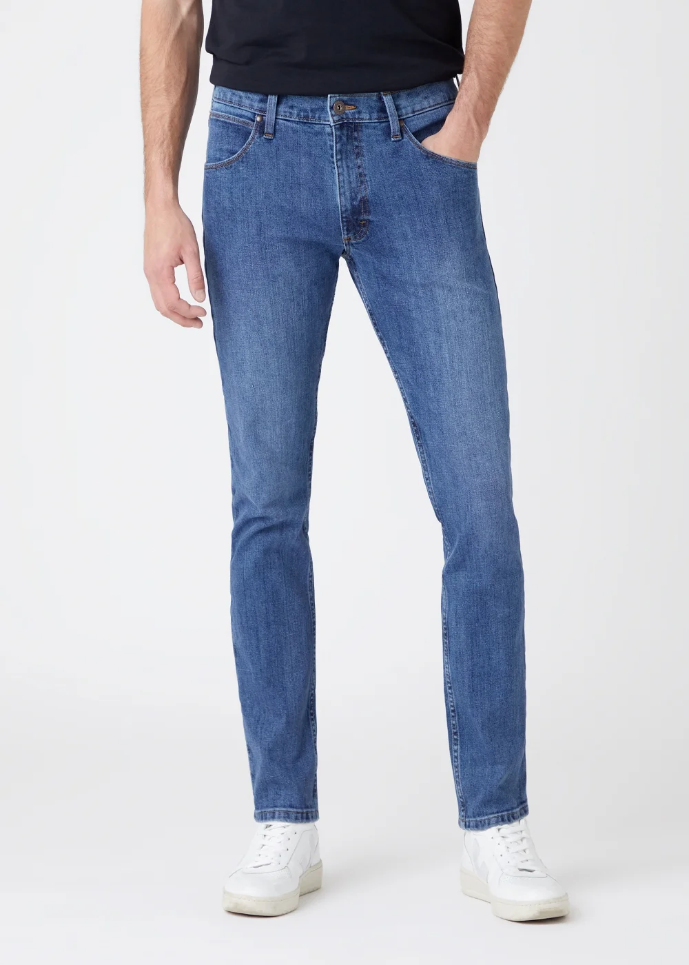 Wrangler Mid Stonewash Slim Fit Jeans - 32S Image 1