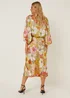 Be Beau Yellow Floral Midi Skirt - Size 6 Image 4