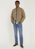 Tan Square Quilted Bomber Jacket - S Image 2