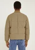 Tan Square Quilted Bomber Jacket - S Image 5