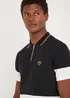Black Colour Panel Polo Shirt - S Image 5