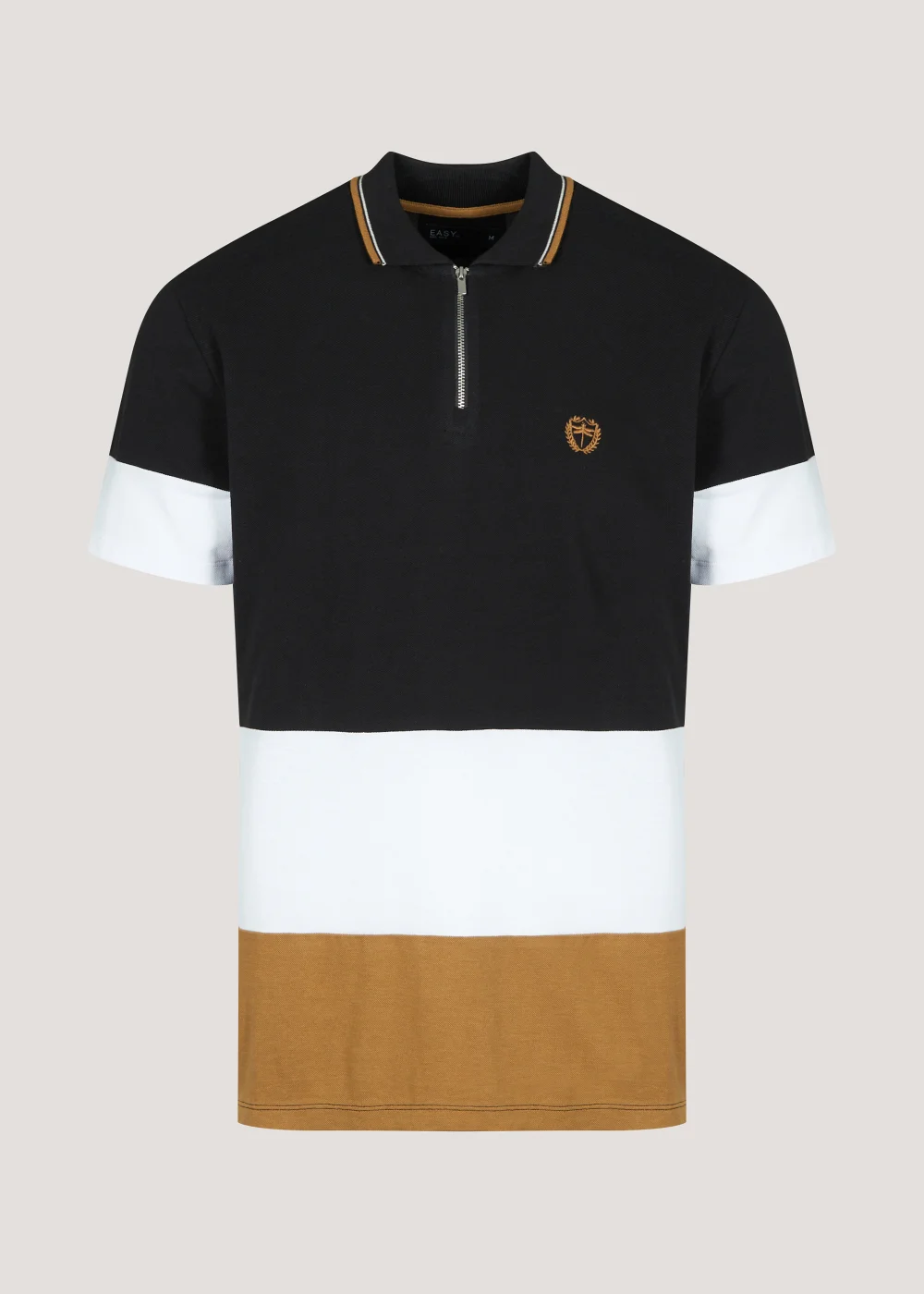 Black Colour Panel Polo Shirt - S Image 4