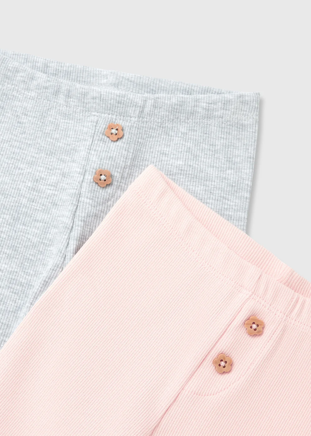 Girls 2 Pack Pink Leggings (9mths-6yrs) - Age 9 - 12 Months Image 2