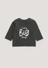 Baby Charcoal Big Things Long Sleeve T-Shirt (Newborn-23mths) - Newborn Image 1