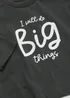 Baby Charcoal Big Things Long Sleeve T-Shirt (Newborn-23mths) - Newborn Image 2