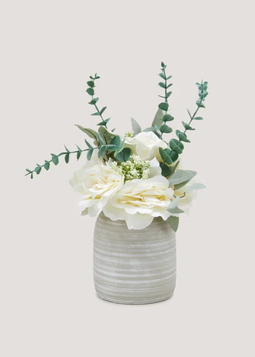 Mixed Flowers in Grey Pot Image 1