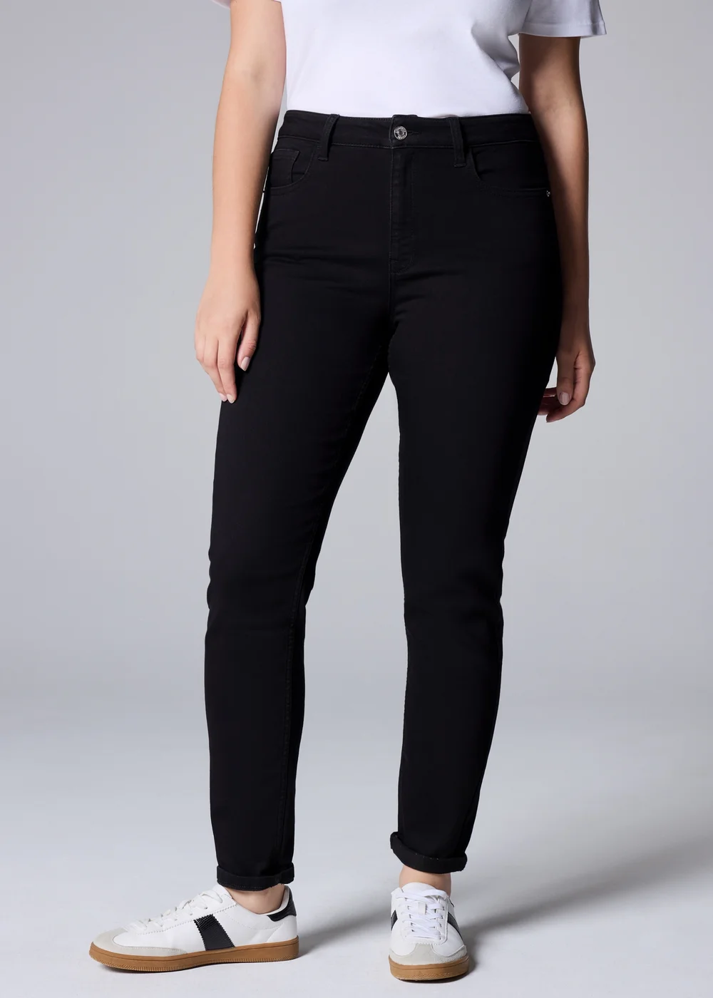 Black Jolie Stretch High Rise Relaxed Skinny Jeans - 8 Image 2