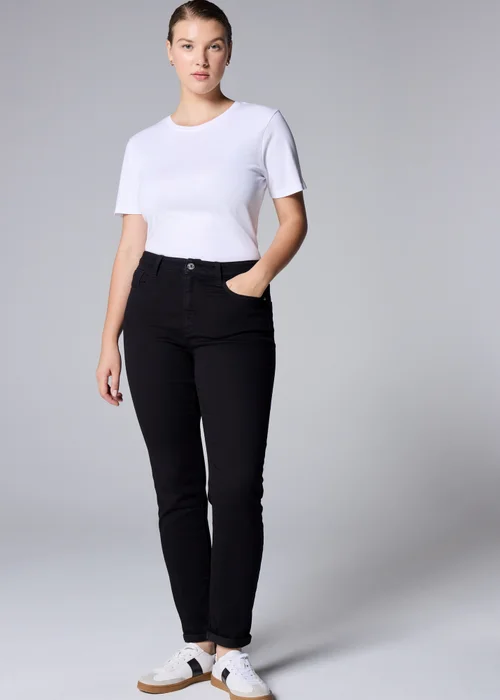 Black Jolie Stretch High Rise Relaxed Skinny Jeans - 8 Image 1