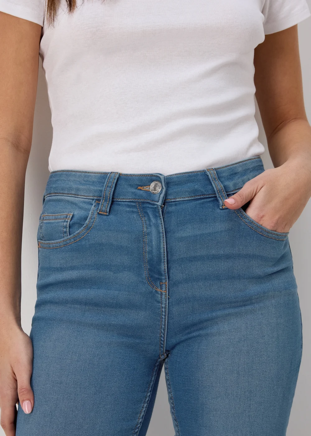 Jolie Mid Wash Relaxed Skinny Jeans - 8 Image 3