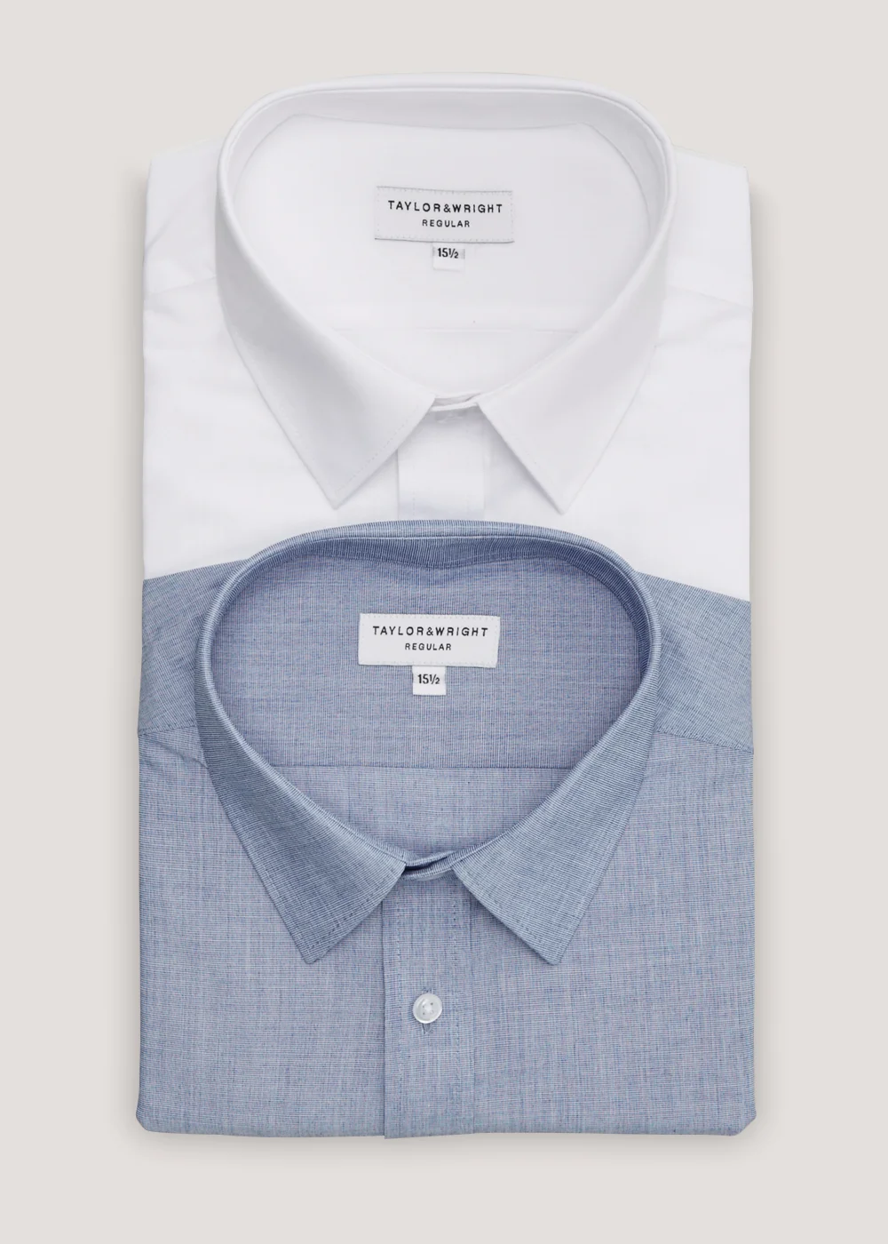 Taylor & Wright 2 Pack Marl Regular Fit Shirts - 15 Collar Image 1