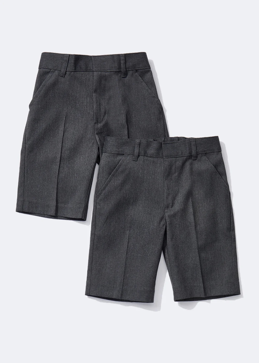 Boys 2 Pack Grey Slim Fit School Shorts (3-13yrs) - 3 Yrs Image 1