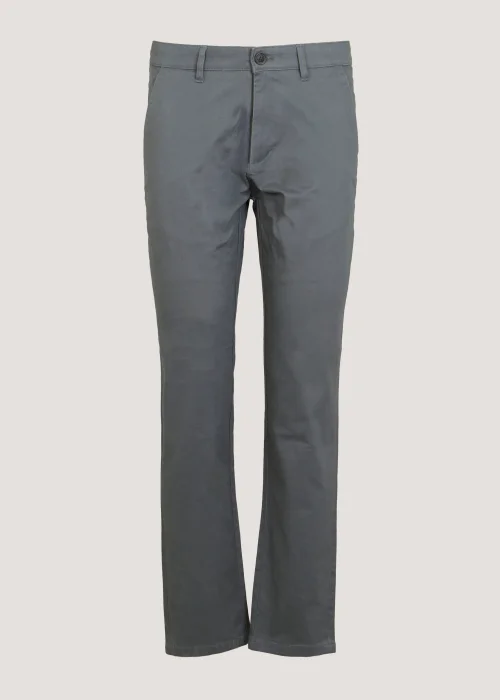Big & Tall Grey Stretch Straight Fit Chinos - 38 Waist Long Image 5