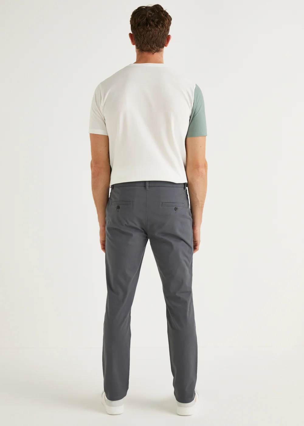 Big & Tall Grey Stretch Straight Fit Chinos - 38 Waist Long Image 4