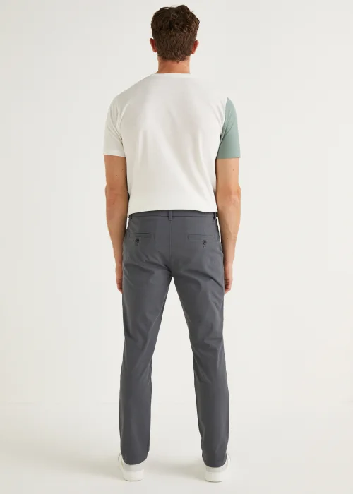Big & Tall Grey Stretch Straight Fit Chinos - 38 Waist Long Image 4