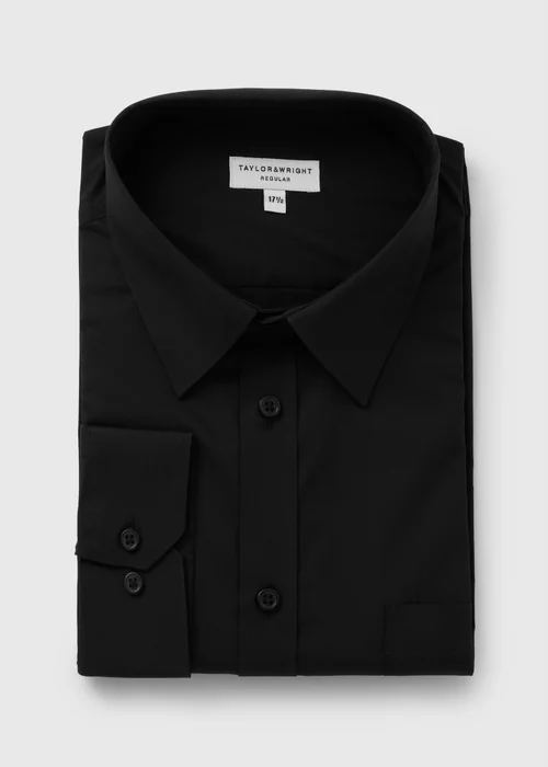 Taylor & Wright Black Easy Care Regular Fit Shirt - 15.5 Collar Image 2