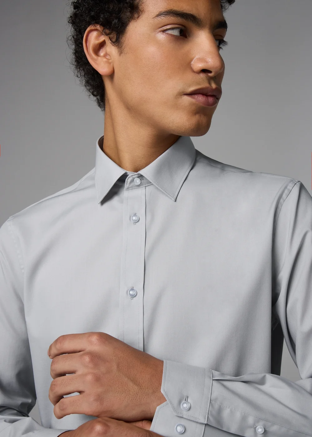 Taylor & Wright Grey Easy Care Slim Fit Shirt - 14.5 Collar Image 3