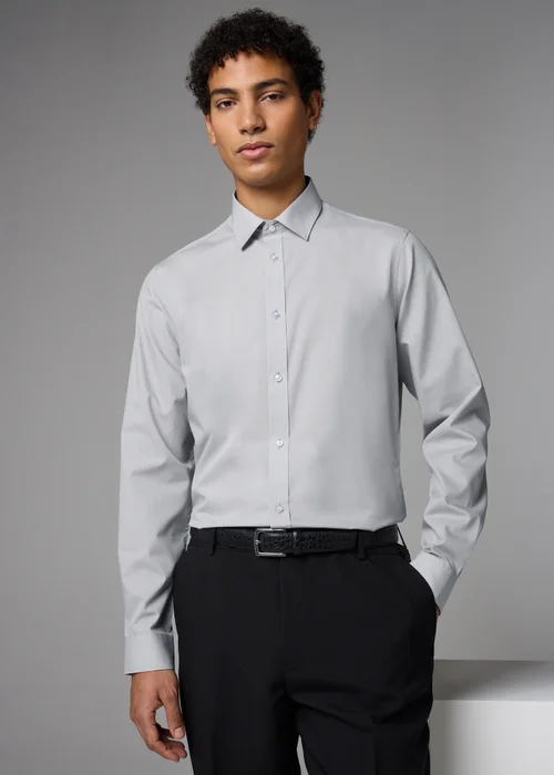 Taylor & Wright Grey Easy Care Slim Fit Shirt - 14.5 Collar Image 1