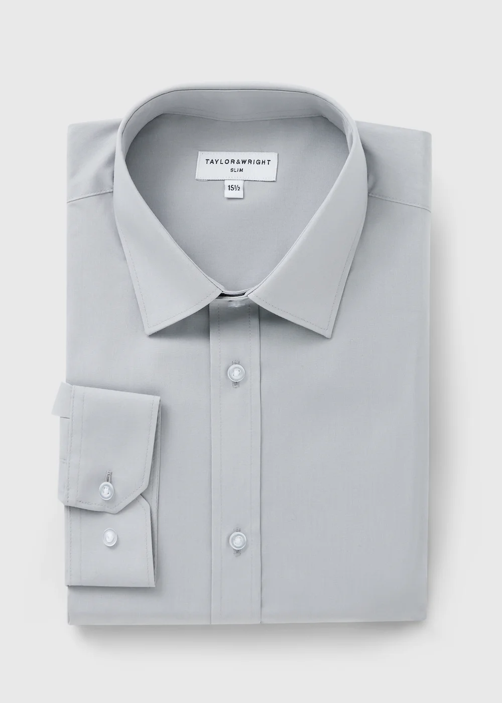 Taylor & Wright Grey Easy Care Slim Fit Shirt - 14.5 Collar Image 5