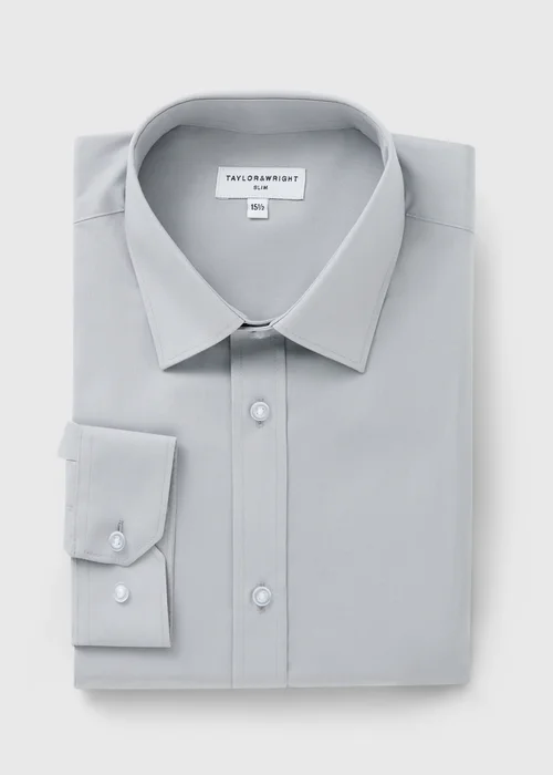 Taylor & Wright Grey Easy Care Slim Fit Shirt - 14.5 Collar Image 5