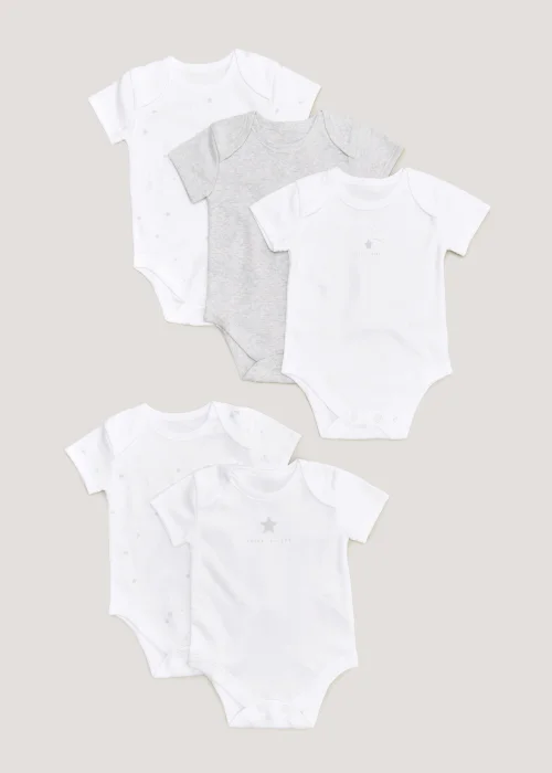 Baby 5 Pack Bodysuits (Newborn-23mths) - 0-3 months Image 1