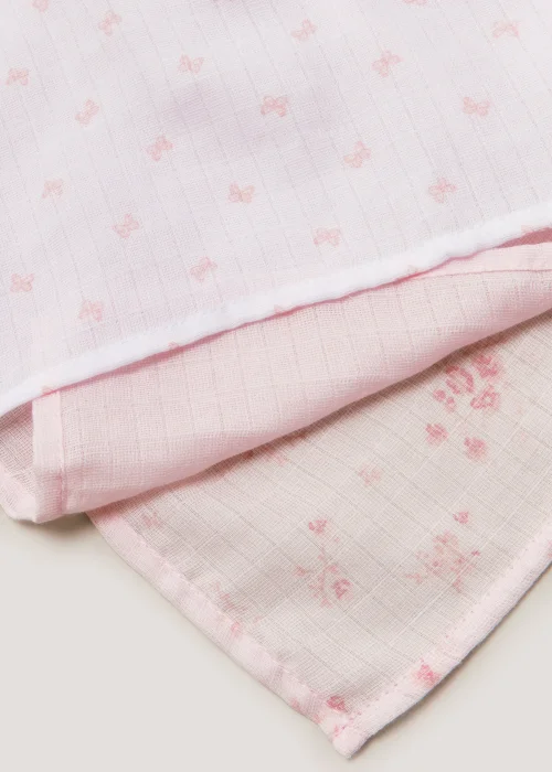 3 Pack Pink Muslin Cloths (73cm x 73cm) - One Size Image 2