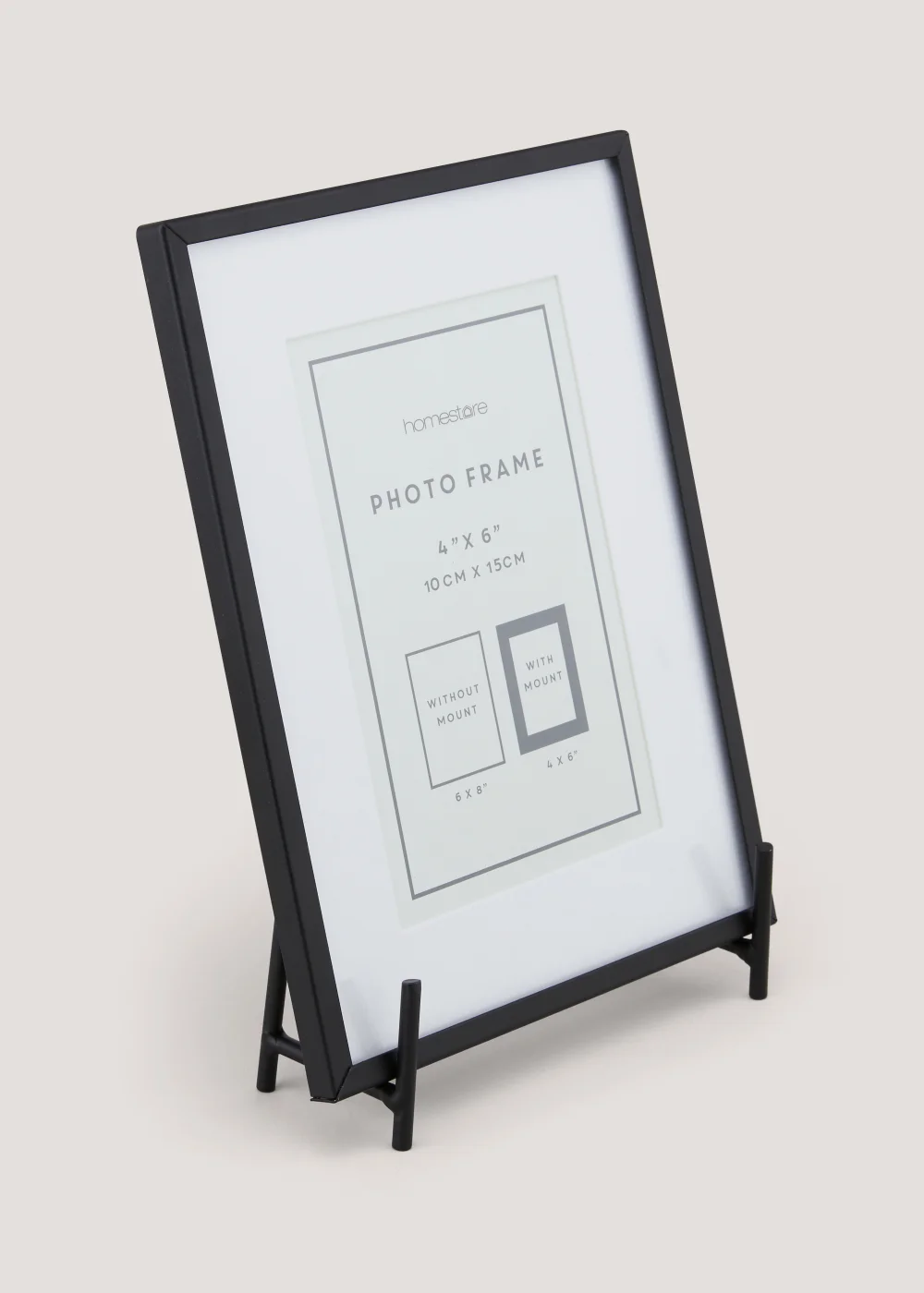 Black Metal Photo Frame on Stand (4x6in) Image 2