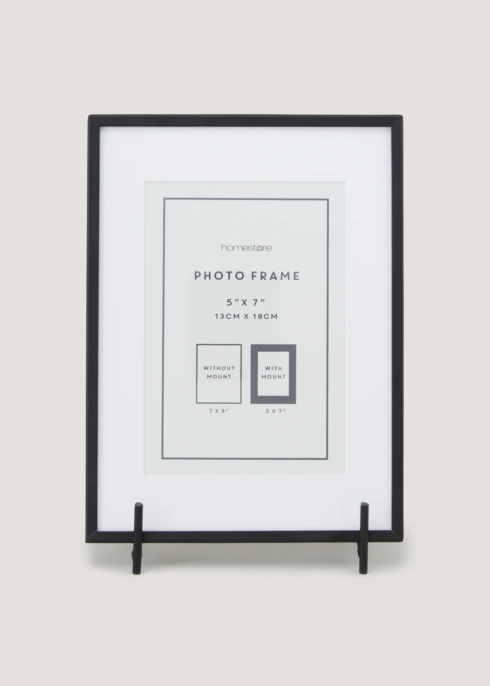 Black Metal Photo Frame on Stand (5x7in) Image 1