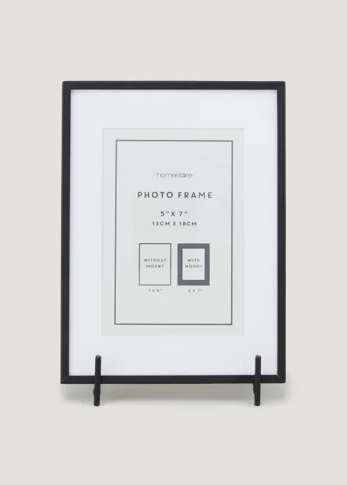 Black Metal Photo Frame on Stand (5x7in) Image 1