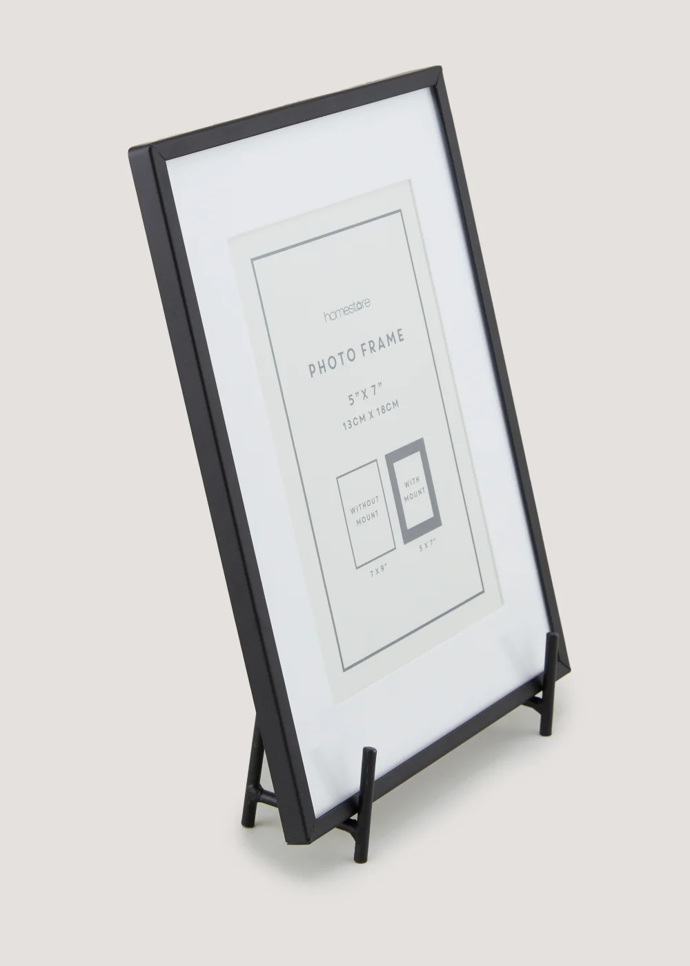 Black Metal Photo Frame on Stand (5x7in) Image 2