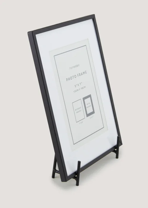 Black Metal Photo Frame on Stand (5x7in) Image 2