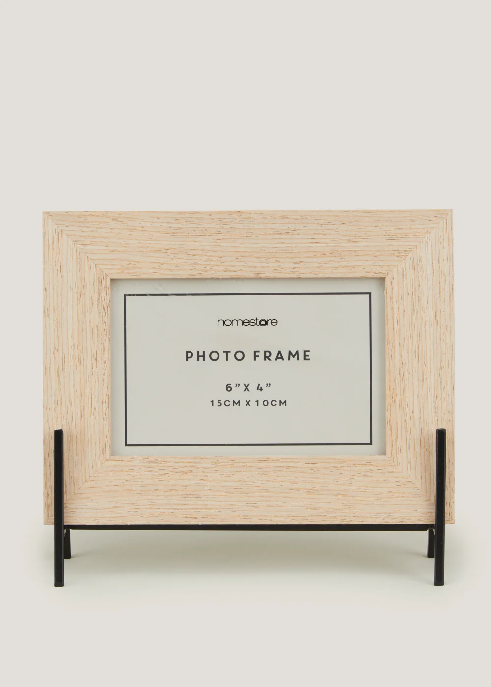Oak Photo Frame On Black Stand (4x6in) Image 1