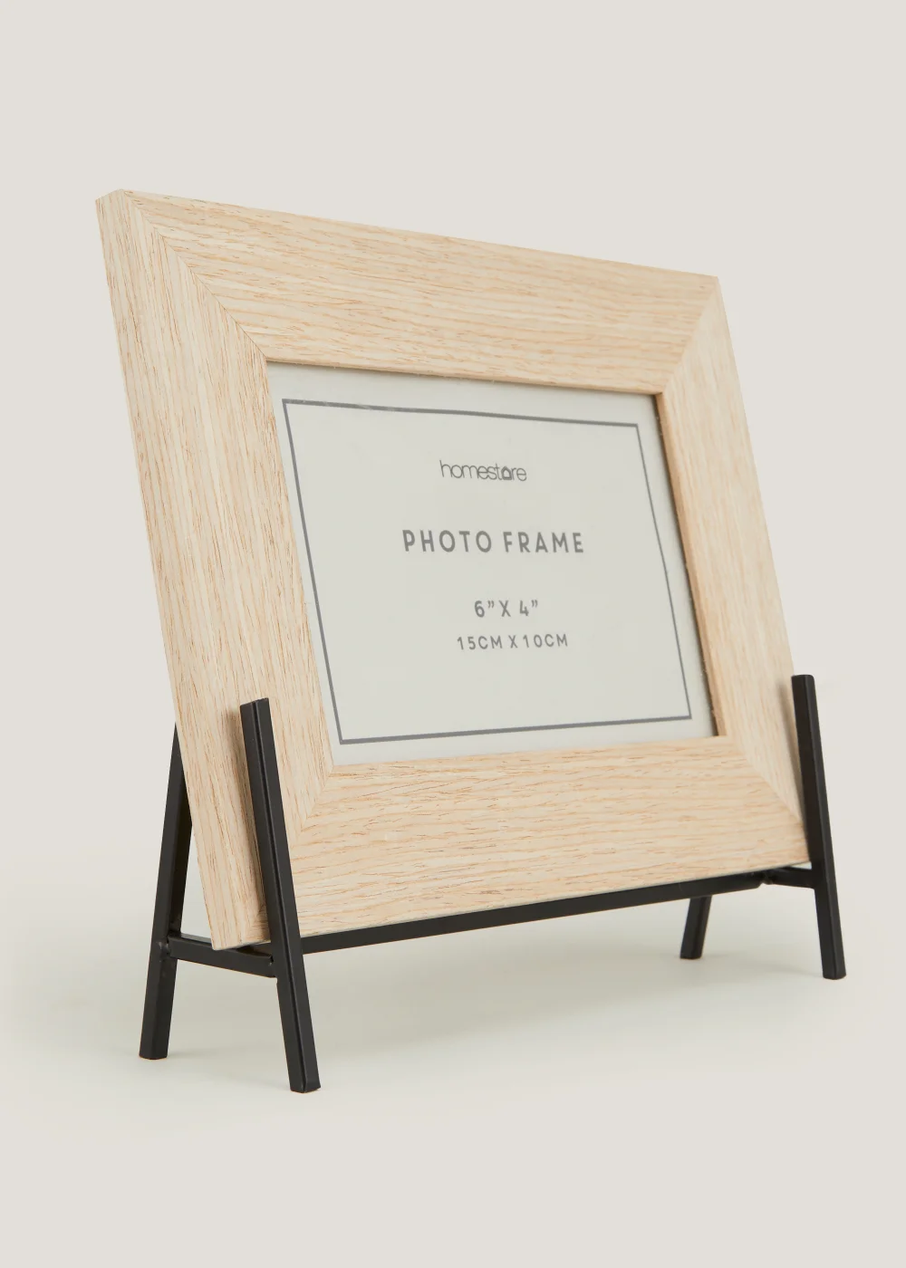 Oak Photo Frame On Black Stand (4x6in) Image 2