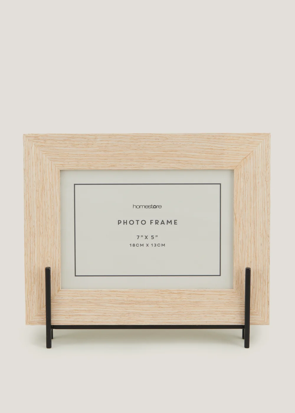 Oak Photo Frame On Black Stand (5x7in) Image 1