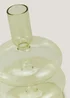 Green Glass Tapered Candle Holder Image 2
