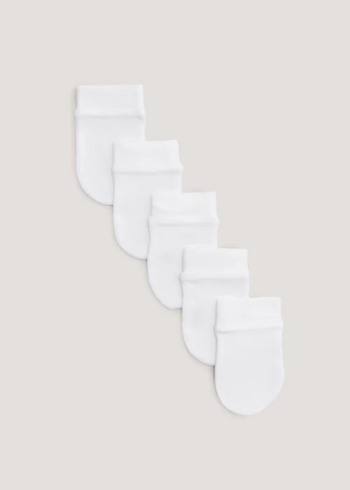 Baby 5 Pack White Scratch Mitts - One Size Image 1