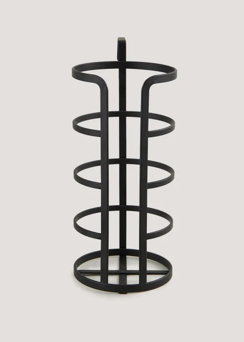 Black Metal Hook Toilet Roll Holder (30cm x 13cm x 17.5cm) Image 1