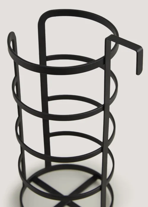 Black Metal Hook Toilet Roll Holder (30cm x 13cm x 17.5cm) Image 2