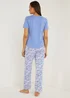 Blue Zebra Print Wide Leg Pyjama Set - Extra small Image 3