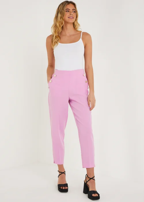 Be Beau Hazel Pink Crepe Trousers - 6 Image 1