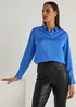 Et Vous Blue Satin Shirt - Size 8 Image 3