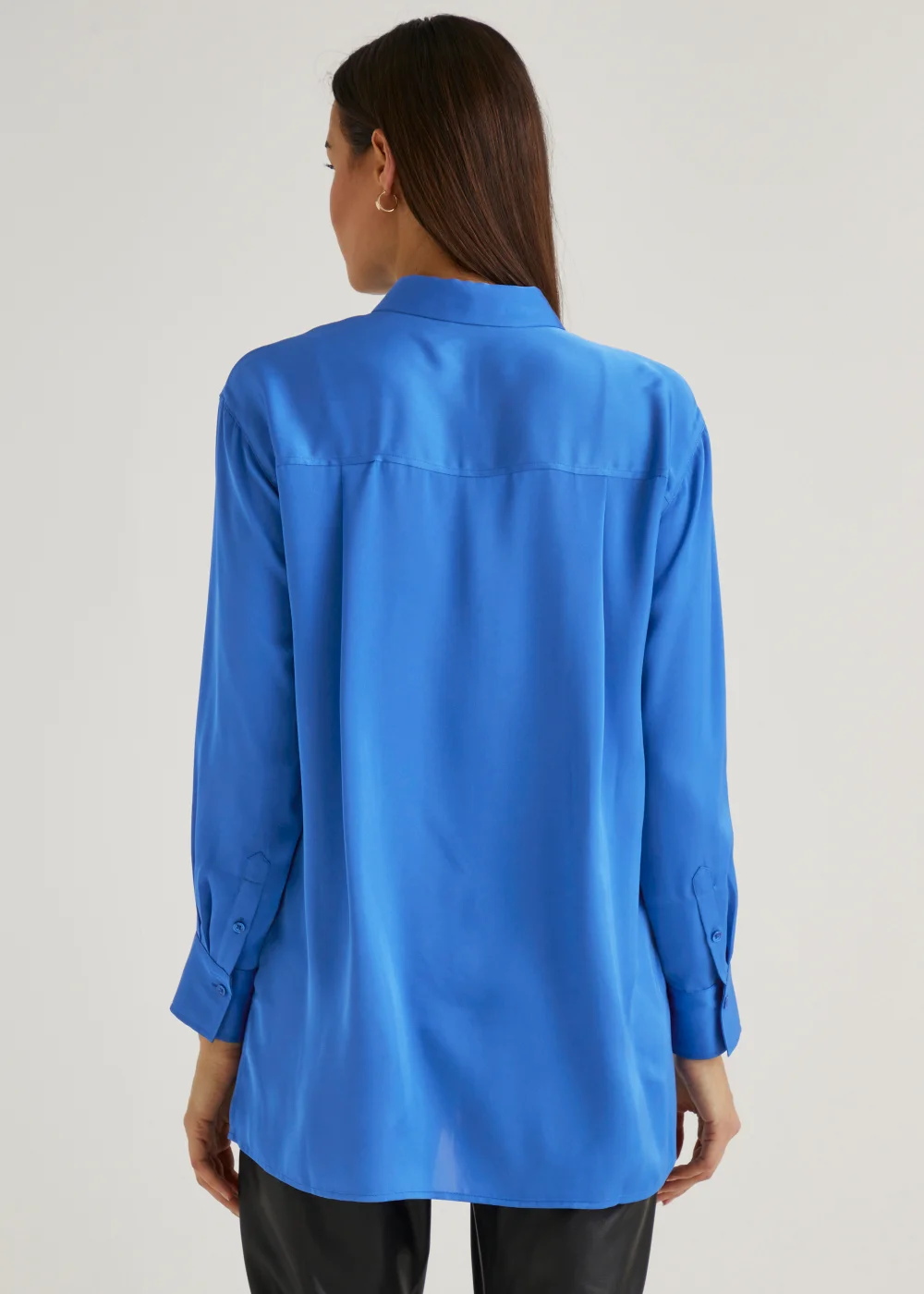 Et Vous Blue Satin Shirt - Size 8 Image 4