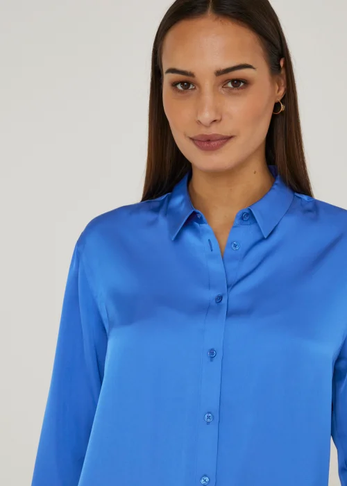 Et Vous Blue Satin Shirt - Size 8 Image 5