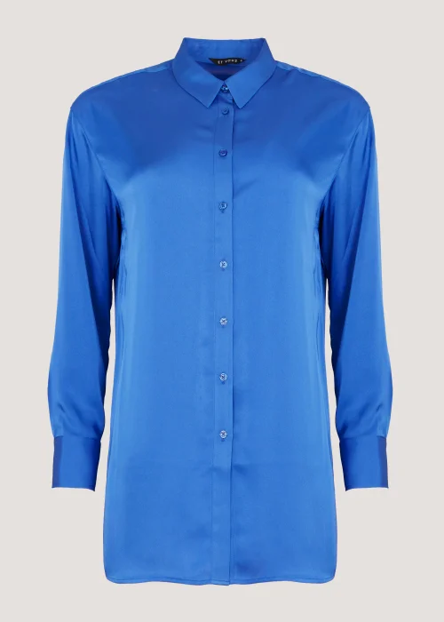 Et Vous Blue Satin Shirt - Size 8 Image 2
