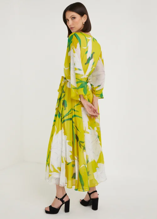Et Vous Yellow Chiffon Wrap Midaxi Dress - Size 8 Image 2