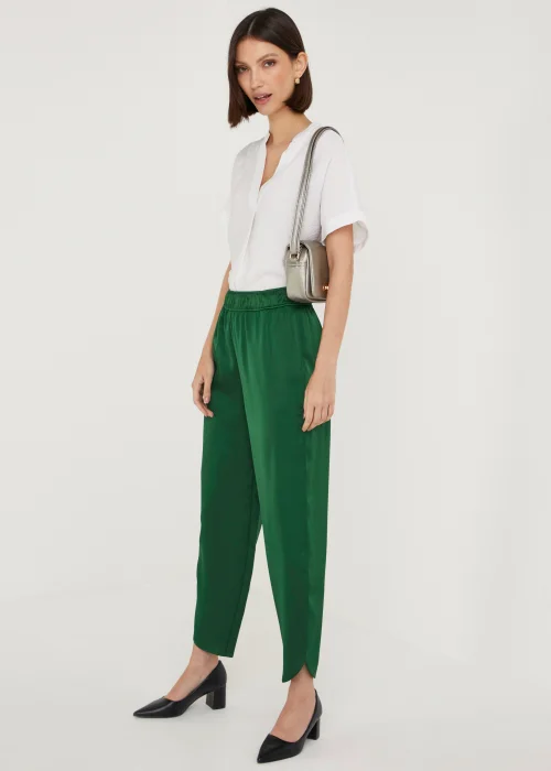 Et Vous Green Satin Trousers - Size 8 Image 3