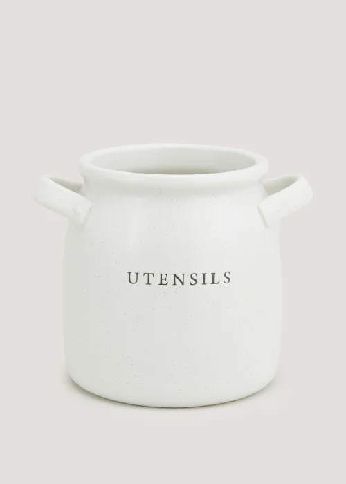 Cream Speckle Utensil Pot (14cm x 13cm) Image 1