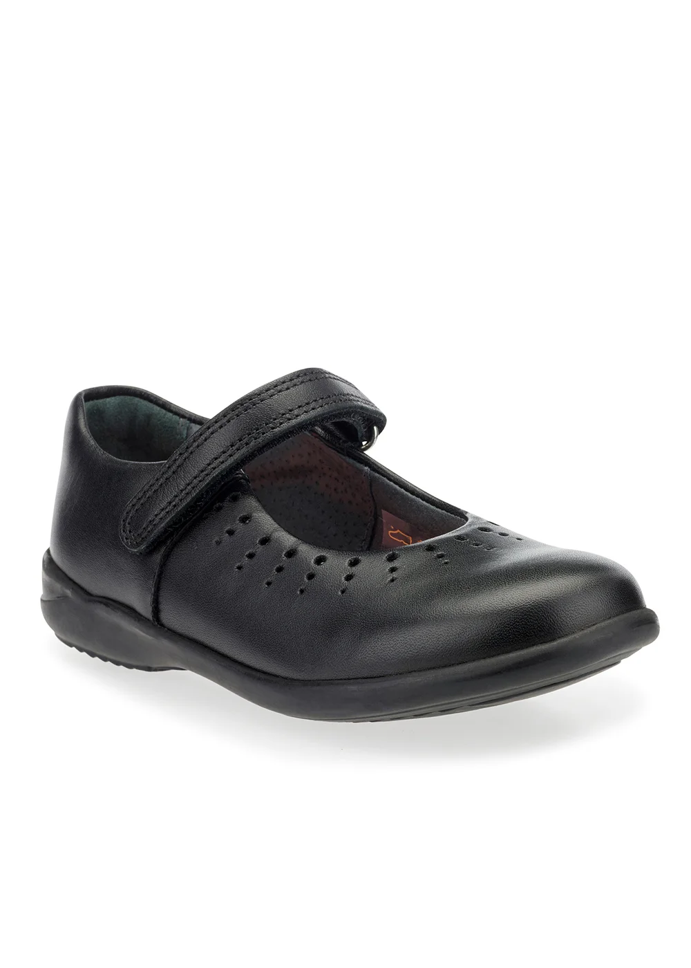 Start-Rite Mary Jane Black Leather Riptape School Shoes - 10.5 F Image 2